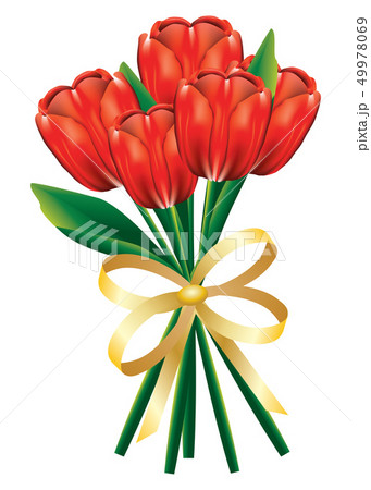 Tulip bouquet with bow 49978069