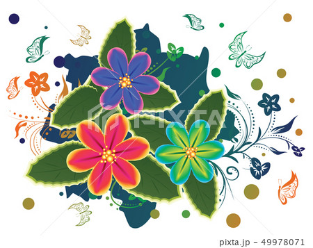 Tropical Flower and Floral Ornament Tropical Flower and Floral Ornament 49978071