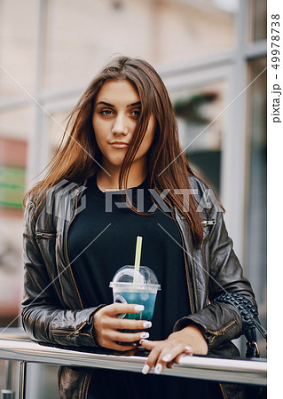 girl with cocktail girl with cocktail 49978738