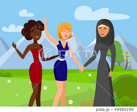 International Unity Flat Color Vector Illustration 49980299