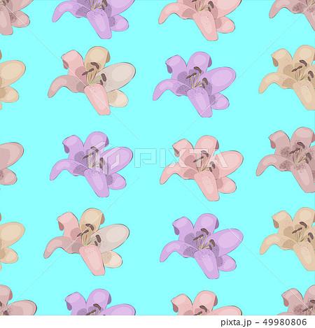 A seamless pattern of colorful lilies 49980806