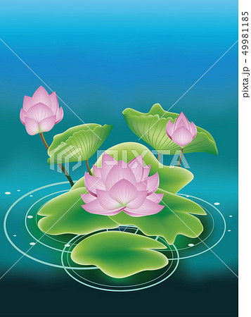 Lotus Flower With Leavesのイラスト素材