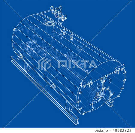 Industrial boiler outline. Vector rendering of 3d Industrial boiler outline. Vector rendering of 3d 49982322