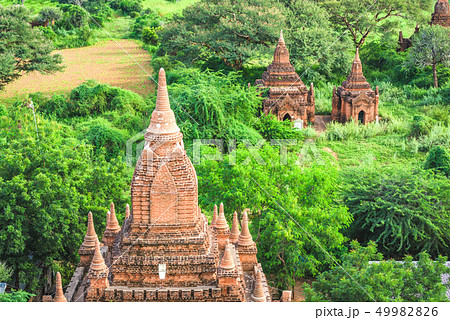 Bagan, Myanmar ancient temple ruins landscape in Bagan, Myanmar ancient temple ruins landscape in 49982826