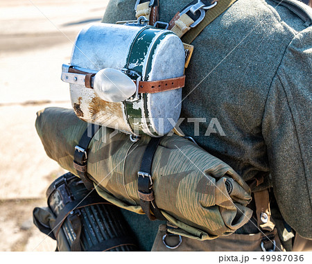 Retro soldier equipment of German Army uniform 49987036