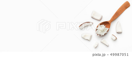 Fresh coconut on white 49987051