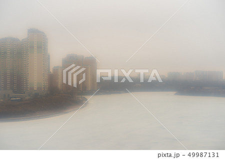 Defocused image of Moscow in fog Defocused image of Moscow in fog 49987131