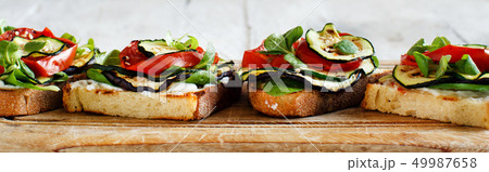 Sandwich with grilled vegetables 49987658