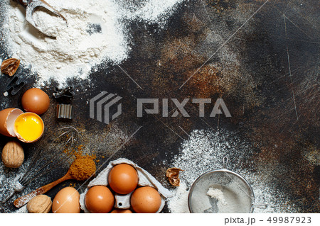 Ingredients and utensils for baking 49987923