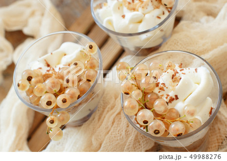 White currants and yogurt 49988276