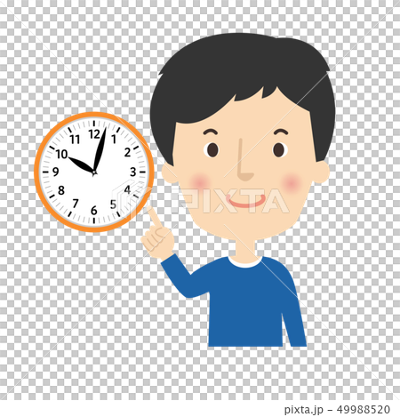 Male: Men's Pointing Check Pose Clock 49988520