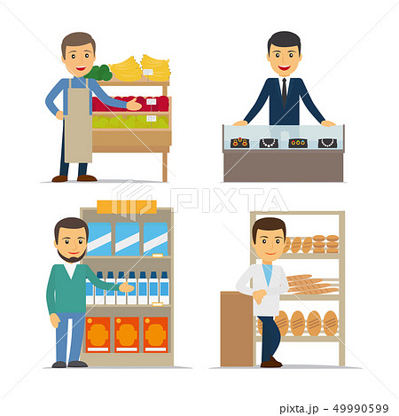 Seller at the counter vector illustration 49990599