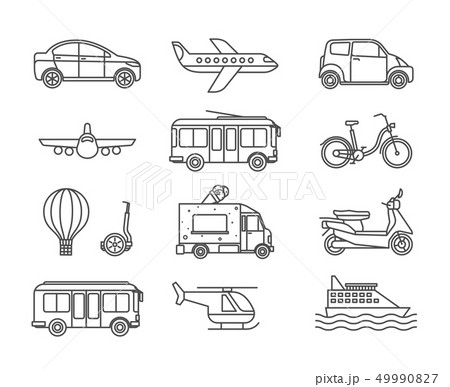Transport line icons Transport line icons 49990827