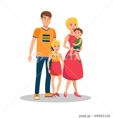 Family Values Flat Cartoon Vector Illustration 49992126