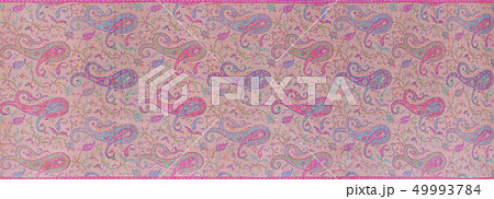 Traditional blue paisley pattern silk headscarf sample Traditional blue paisley pattern silk headscarf sample 49993784