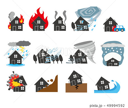 Natural Disaster Image Housing Insurance Home Stock Illustration