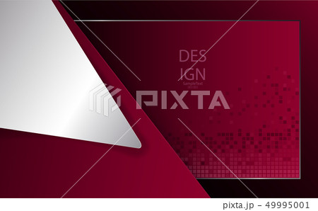 Abstract geometric red textural design with large white corner 49995001