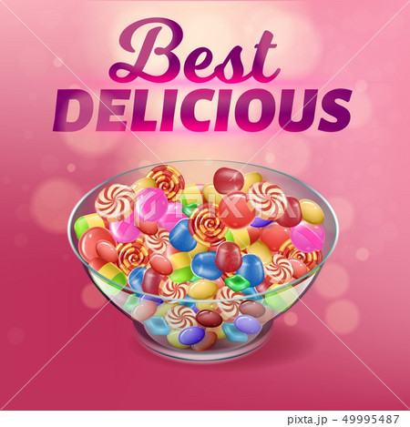 Banner Written Best Delicious on Pink Background. Banner Written Best Delicious on Pink Background. 49995487