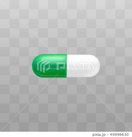 Medical drug capsule or antibiotic pill vector isolated on transparent background. Medical drug capsule or antibiotic pill vector isolated on transparent background. 49996630