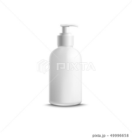 Bottle for liquid cosmetic products with dispenser mockup vector isolated. 49996658