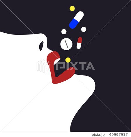 Woman taking too many drugs Woman taking too many drugs 49997957