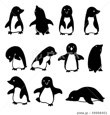 ペンギンセットのイラスト素材