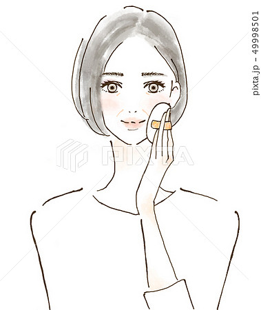 お母さん 化粧 メイク 人物 女性 イラストのイラスト素材