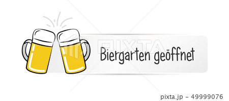 beer garden open typography white label isolated on a white background beer garden open typography white label isolated on a white background 49999076