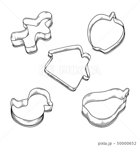 Sketch cookie cutter in various style isolated on 50000652