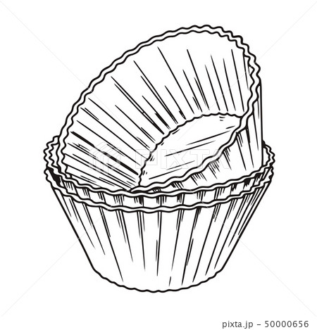 Sketch Silicone Forms For Cooking Muffin Isolated Stock Illustration