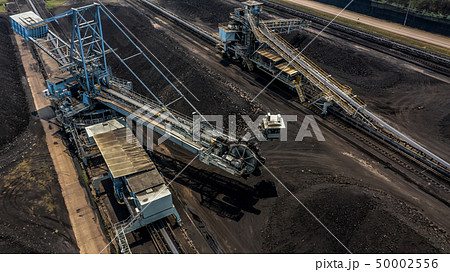 Aerial view large bucket wheel excavators Aerial view large bucket wheel excavators 50002556