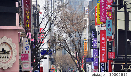 韓国ソウルの明洞風景 韓国ソウルの明洞風景 50002615