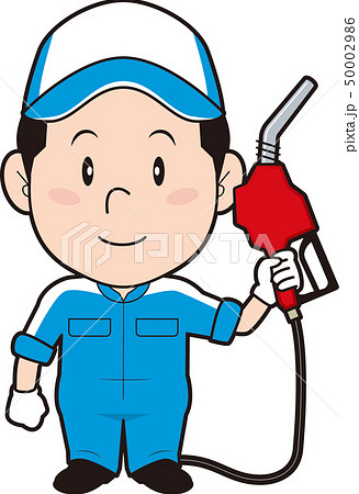 給油する男性整備士 給油する男性整備士 50002986