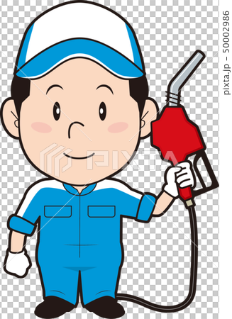 給油する男性整備士 給油する男性整備士 50002986