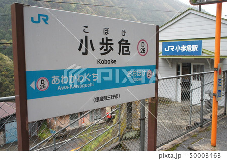 JR四国　土讃線　小歩危駅　駅舎と駅名標 50003463