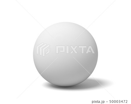 3d close-up rendering of white ping pong ball on white background. 50003472