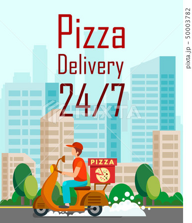Twenty Four Hours Pizza Delivery Cartoon Flyer Twenty Four Hours Pizza Delivery Cartoon Flyer 50003782