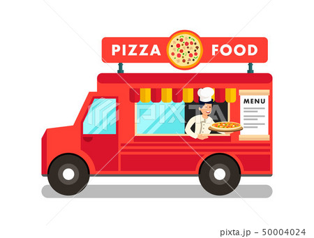Food Truck At Street Food Festival Illustration 50004024
