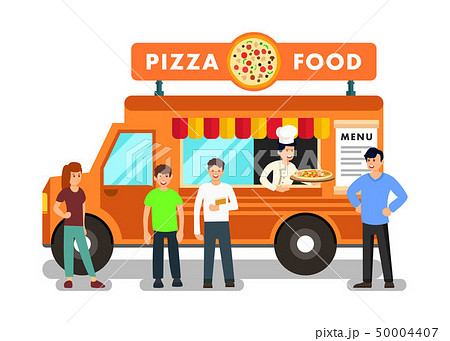 Mobile Restaurant Cartoon Vector Illustration 50004407