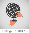 Icon globe, earth layout with a stand in the hands 50004735