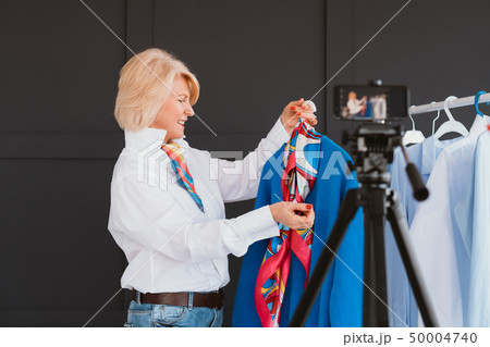 senior lady vlogger fashion stylist business hobby senior lady vlogger fashion stylist business hobby 50004740