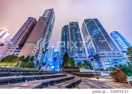 High rise city buildings at Jiefangbei downtown High rise city buildings at Jiefangbei downtown 50005537