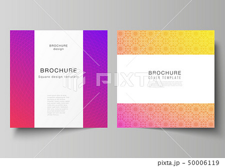The minimal vector illustration of editable layout of two square format covers design templates for 50006119