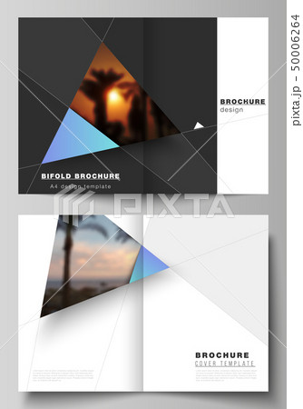 The vector layout of two A4 format modern cover mockups design templates for bifold brochure 50006264