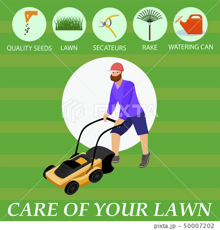 Infographics Written Care of the Lawn Cartoon. Infographics Written Care of the Lawn Cartoon. 50007202