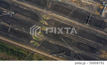 Aerial view large bucket wheel excavators  50008792
