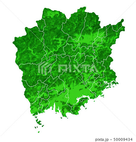 岡山県地図と市町村境界 50009434