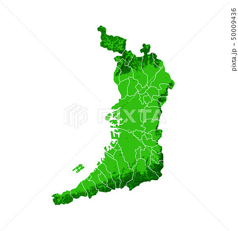 大阪府地図と市町村境界のイラスト素材