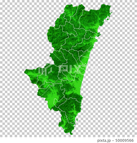 宮崎県地図と市町村境界 50009566
