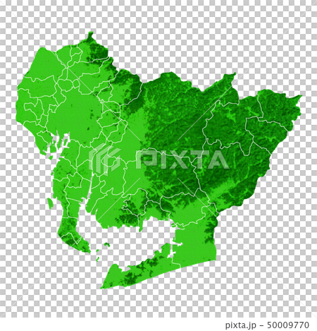愛知県地図と市町村境界 50009770